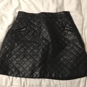 Top Shop Faux Leather Quilted Skirt